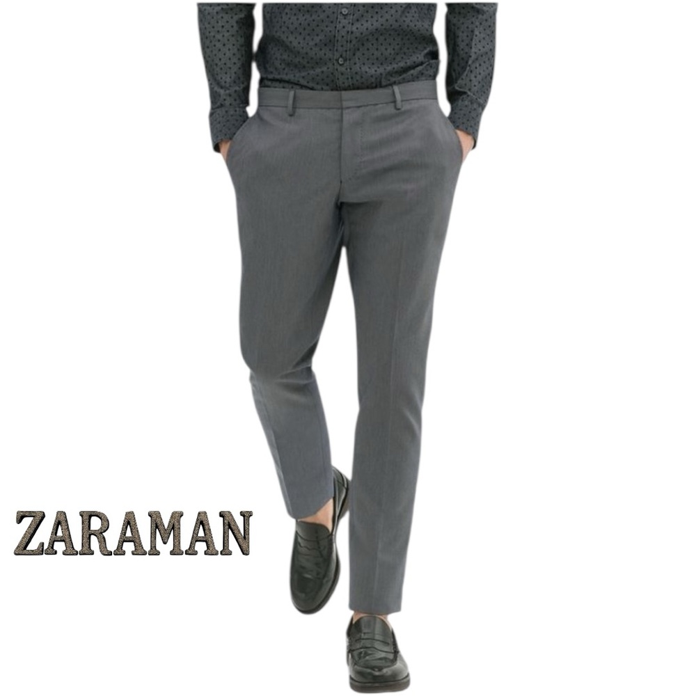 Men’s Zara Super Soft Trousers in Anthracite Gray Size: 31